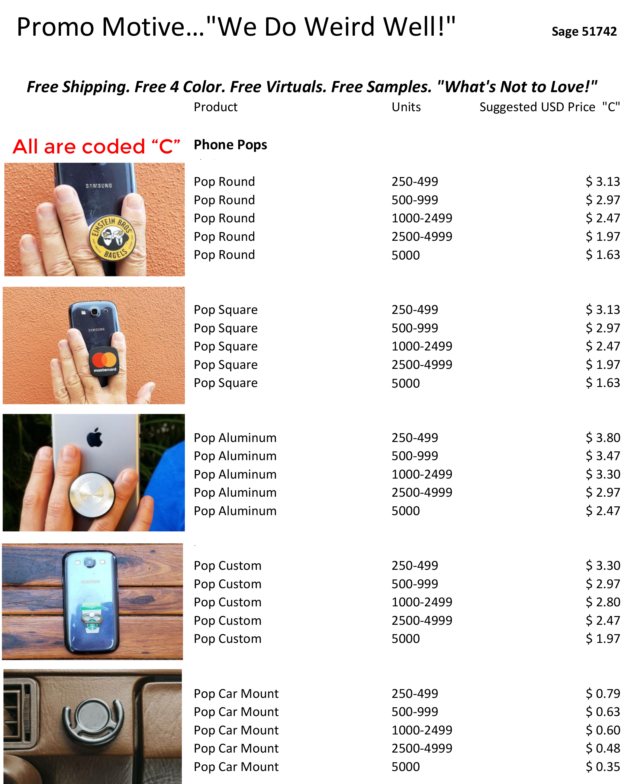 Factory direct promotional product coded prices. Bulk wholesale promotional products. Page 1.