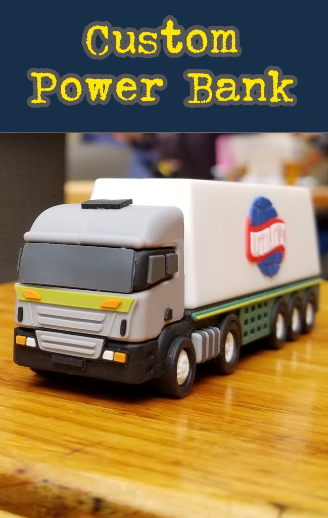 Truck shaped custom power bank portable 3D battery charger.