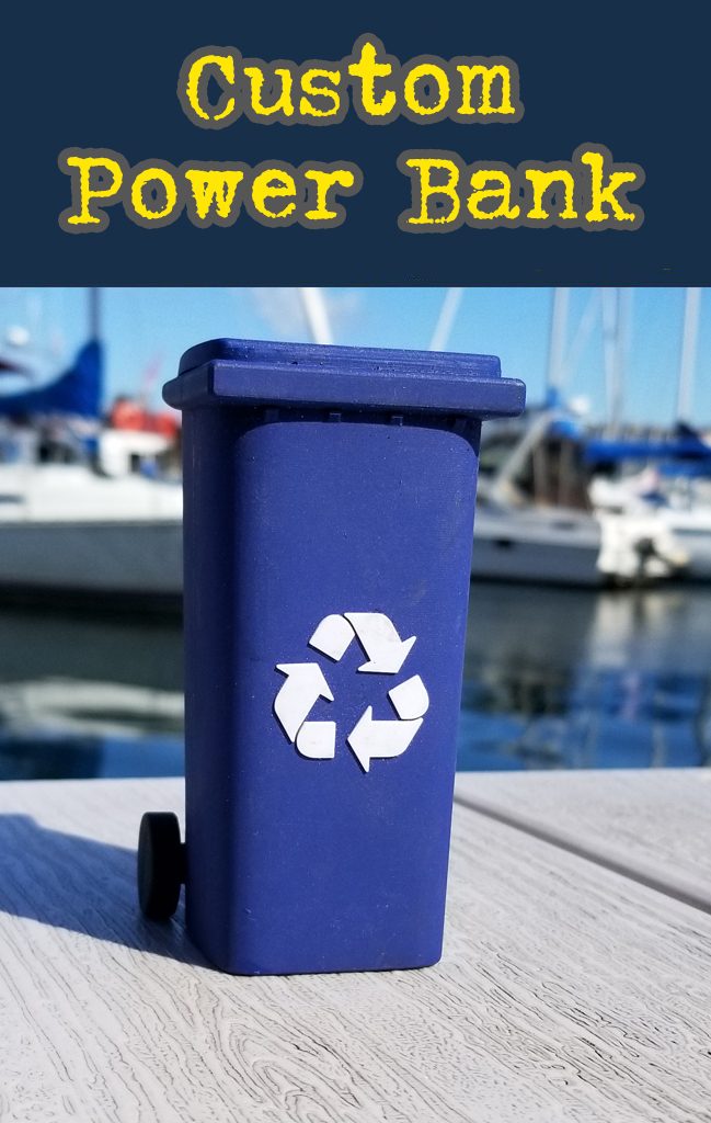 Recycle bin shaped custom power bank portable 3D battery charger.