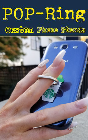 Turn your logo or icon into a custom shape pop phone stand.