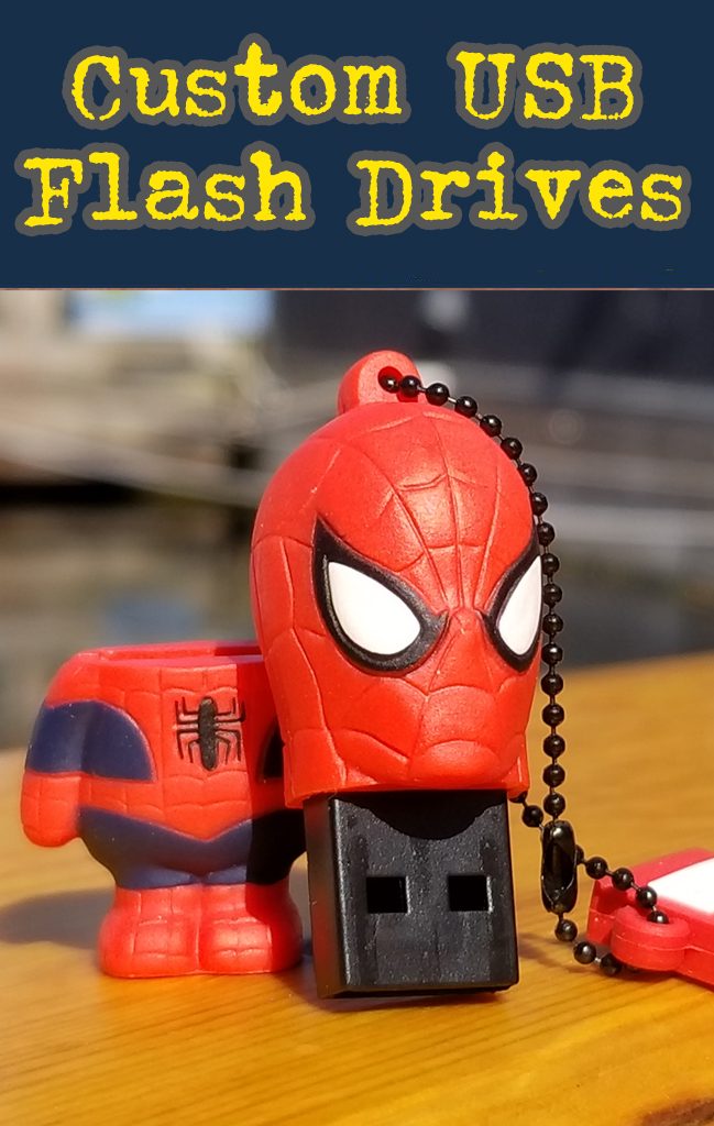 Spiderman custom shaped flash drive.