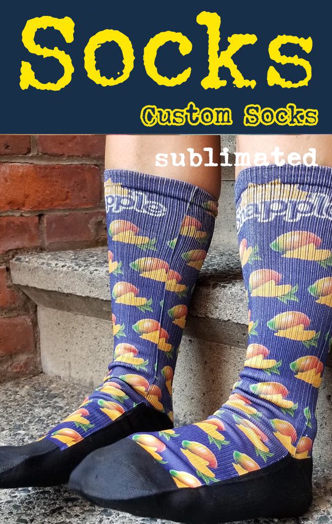 Sublimated 4 color promotiona; socks