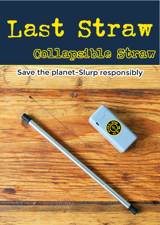 Folding stainless steel drinking straw. The folding straw is one of todays top sellers.