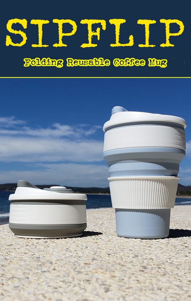 Folding reusable silicone coffee cup. Comes in 2 sizes 12 oz and 16 oz.